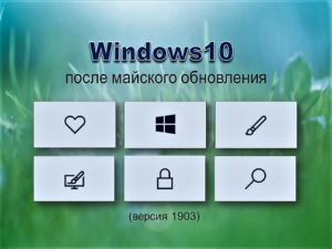 Windows10  после майского обновления (версия 1903)